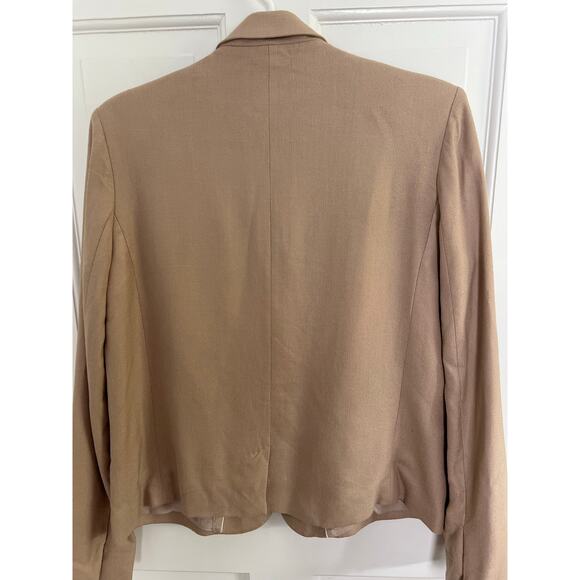Stella McCartney Women's 40 US 4/6 Tan Blazer Jacket Single Button Breasted FLAW - Picture 10 of 16